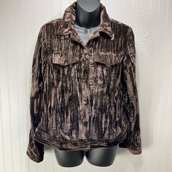 VINTAGE LESLIE FAY Crushed Velvet Jacket - Picture 1 of 4